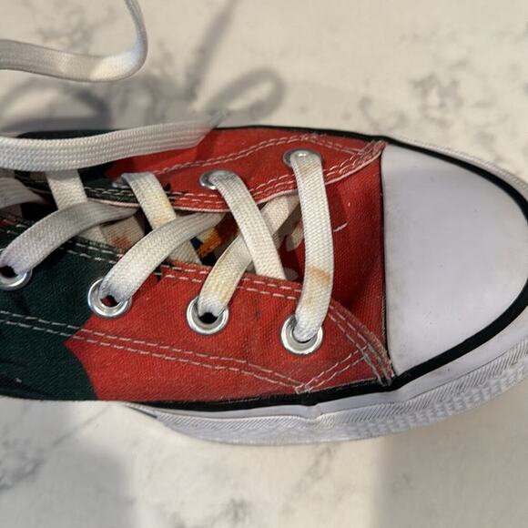 Converse CTAS LIFT HI STRAWBERRY JAM WHITE BLACK platform tropical print size 8 - Picture 16 of 16